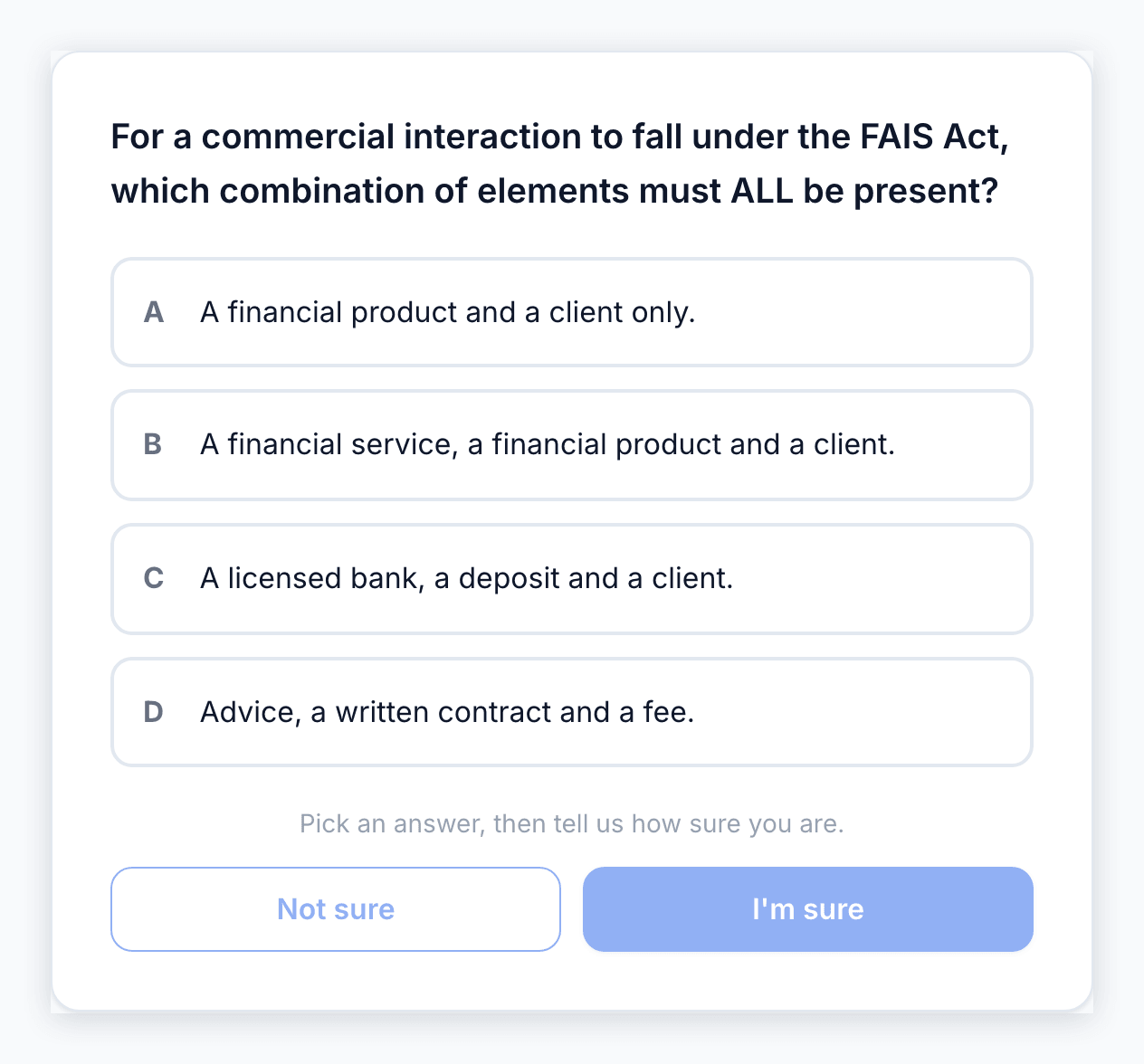PassPath practice screen showing a sample RE5 exam-style question with answer options and confidence buttons